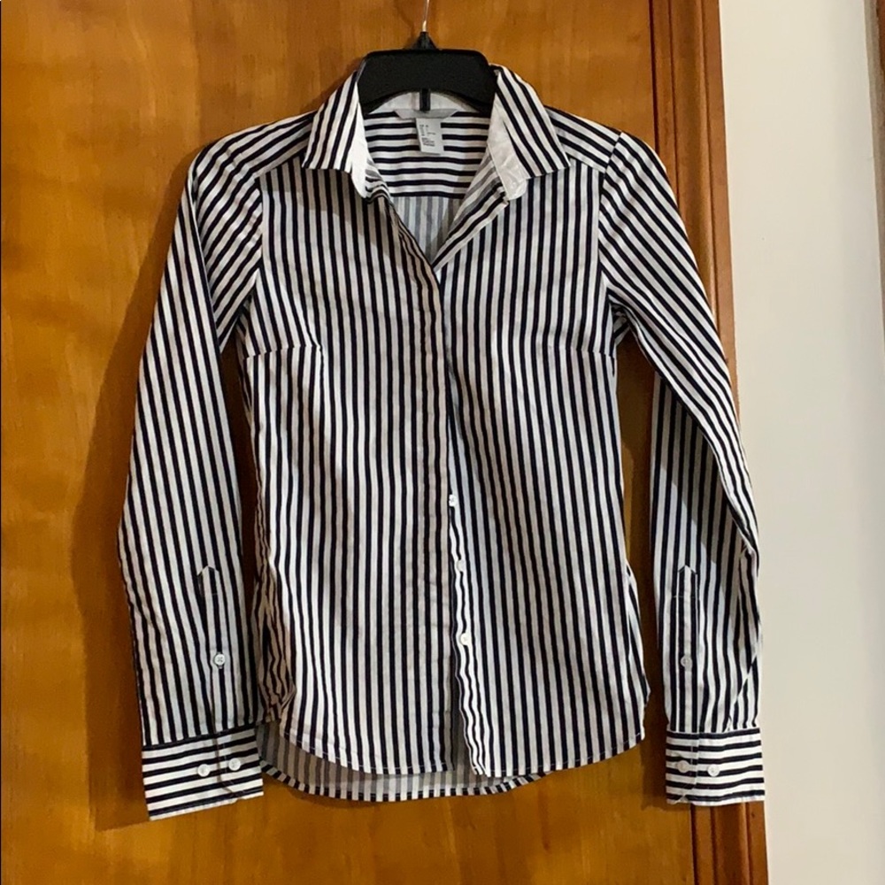 H&M striped button down shirt